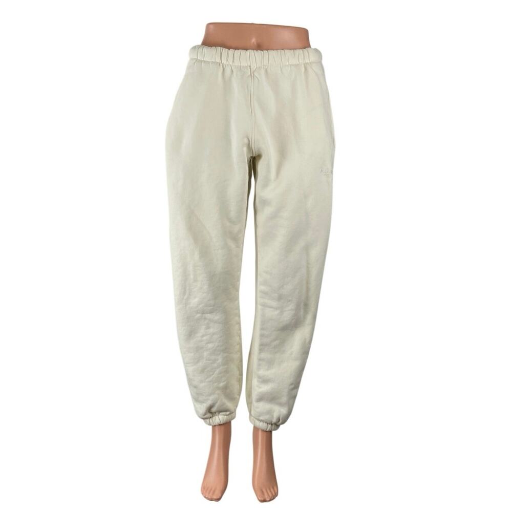 Madhappy Women's White High Rise Fleece Pocket Tapered Jogger Sweat Pants Size S